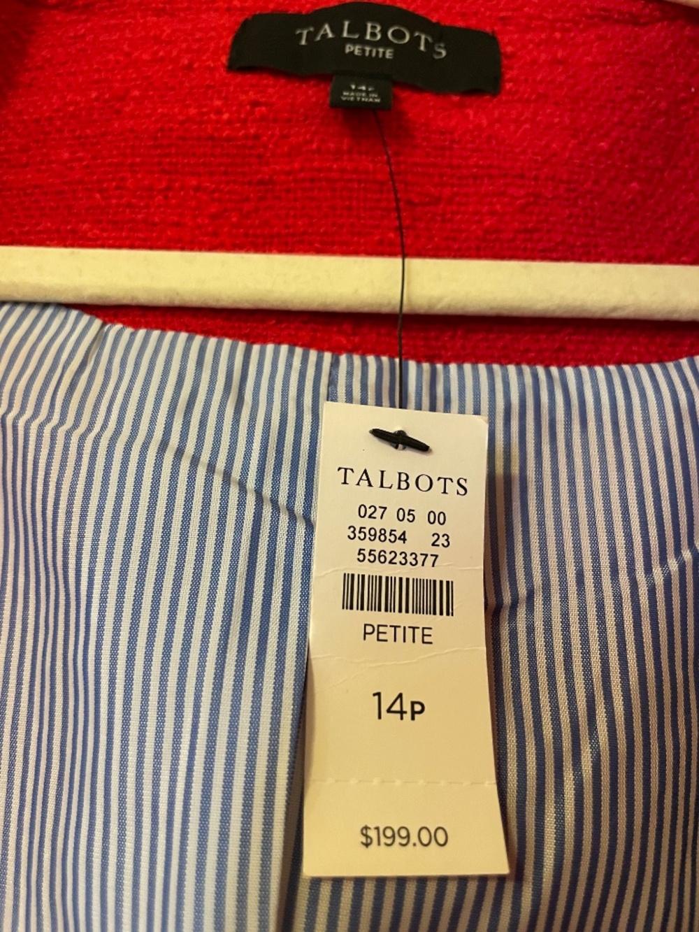 NWT - Talbots Tweed Tipped Jacket - 14P - Picture 8 of 12